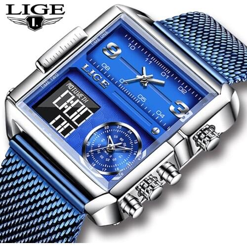 2021 New Casual Mens Watches Sports Watch Men LIGE Top Luxury Brand Waterproof Wristwatch Men Quartz Watches Relogio Masculino