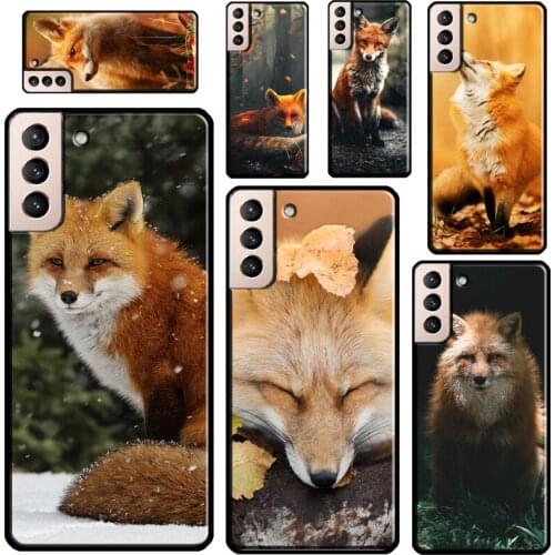 Cute Fox In Autumn Phone Case For Samsung Galaxy S21 Ultra Note 20 S20 FE S8 S9 S10 Note 10 Plus S10e Coque