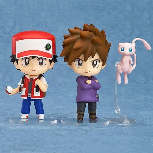Pokemon Action Figures Ash Ketchum Mew Blue Oak Toys #612 Cute Set Model Collectible Anime Figma Pocket Monster Brinquedos Doll