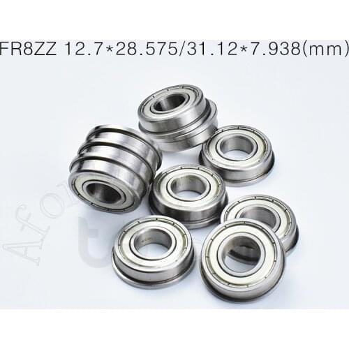FR8ZZ 12.7*28.575/31.12*7.938(mm) 10pieces Flange bearings 10pcs Metal Sealed Shielded Miniature Mini Bearing FR8 FR8Z FR8ZZ