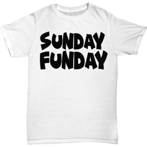 Funny letter Sunday Funday 100% cotton tshirts short sleeve o neck top tees t-shirts for mom mothers gifts plus size