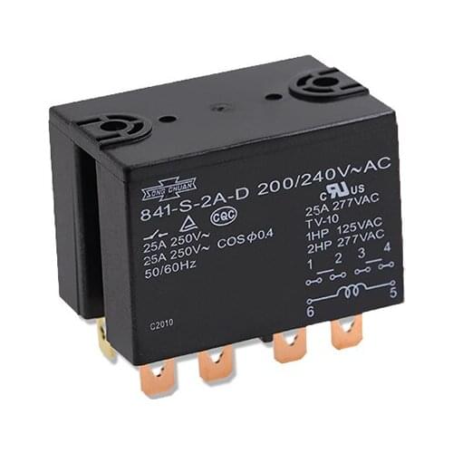 HOT NEW 200/250VAC relay 841-S-2A-D-200/240VAC 841 S 2A D 200/240VAC 841S2AD200/240VAC AC200/250V 200/250V 250VAC 25A 6PIN