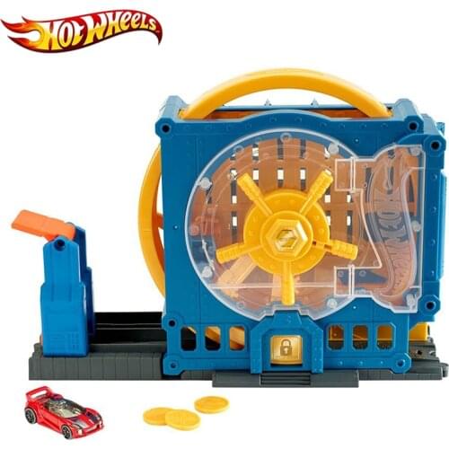 Hot Wheels Car Track City Theme Building Kids Toys Super Bank Blast Out Fast Delivery GBF96 Track Accessories For Boy Birthday