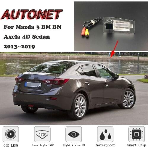 AUTONET HD Night Vision Backup Rear View camera For Mazda 3 Axela BN BM 4D Sedan 2013~2019 CCD/license plate Camera or Bracket