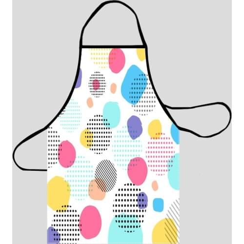 Dots Pattern Kitchen Aprons For Women Oxford Fabric Cleaning Pinafore Home Cooking Accessories Apron