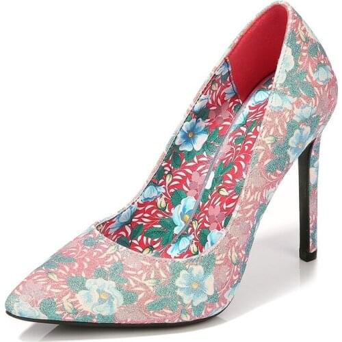 Mclubgirl New Classic Color Matching Sexy Fashion Decor Large Size Single Shoes Light Mouth Pointed Thin Heel High Heels WZ