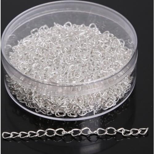 Lovely 100 PCs Silver/Gold Color Extended&Extension Jewelry Chains/Tail Extender 4x70mm (Contain Box)