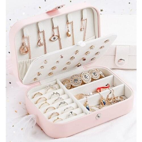 Multi-function Earrings Storage Box Earring Holder Necklace Rings Pendant Organizer Travel Jewelry Box Earring Box