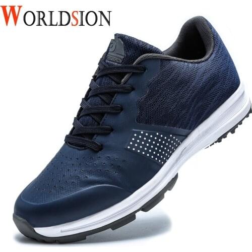 Men Training Golf Sneakers Anti Slip Spikeless Golf Shoes Black Gray Outdoor Walking Shoes Men Big Size 39-48 Golfing Sneakers