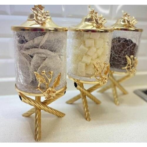 Jar Set Spice Set Glass And Metal Set Kitchenware Tableware Presentation