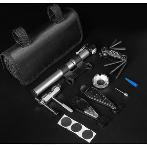 Bicycle Repair Kit Portable Multifunctional Steel with Storage Bag Cycling Tire Repair Tools for Outdoor Sport Bike Repair Bag