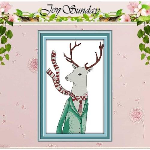 Mr. Deer Patterns Counted Cross Stitch 11CT 14CT Cross Stitch Set Wholesale DIY Cross-stitch Kit Embroidery Needlework