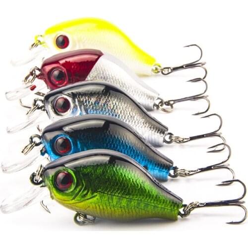 5pcs/Lot Mixed Colors Minnow Fishing Lures Set Floating Wobbler Crankbaits With Treble Hooks Fishing Tackle Crank Hard Bait Kit
