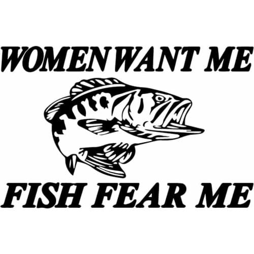 Women Want Me Fish Are Afraid of Me Car Decoration Personalized Pvc Car Window Cover Scratches Waterproof Car Sticker