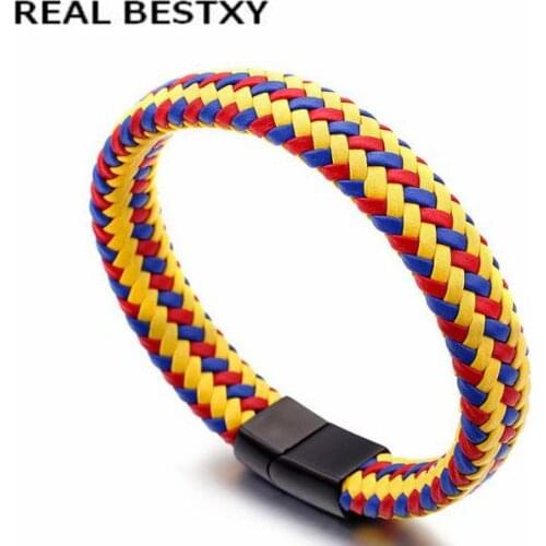 REAL BESTXY Multilayer Leather Bangle Men Jewelry Vintage Punk Bracelet Punk Wrap Bracelets For Women Casual Men Jewelry