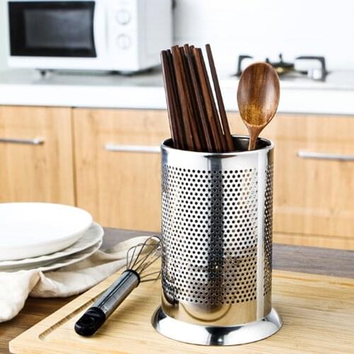 Stainless Steel Household Chopsticks Kitchen Multifunctional Tableware Cage Durable Convenient And Practical Storage Tube