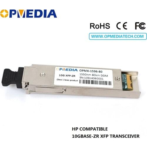 Free shipping,HP compatible 10G ZR XFP optical module,10G 1550nm 80km XFP transceiver, DDM funcion,dual LC connector