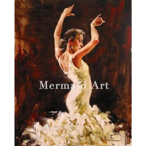 Wholesale Handmade Dance Oil Painting Acrylic Diamond Painting With Oil Canvas Decoration Oil Painting on Canvas