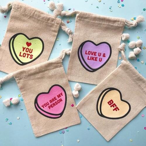 Custom adult party guest Gift Bags valentines day Muslin gift bag Birthday survival kit Baby shower Candy Goodie Christmas gift