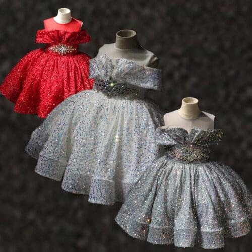 Teenager Girls Dress Ball Gown Lace Princess Kids Girls Dresses For Wedding Birthday Party Toddler Baby Girls Bridesmaid Dress