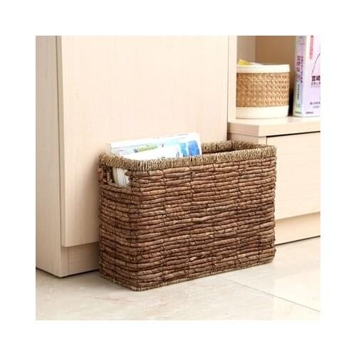 Simple Straw Rectangular Storage Basket Magazine Basket Storage Basket Finishing Basket