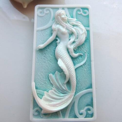 PRZY silicone mermaid in sea foam scented vegetable based beach handmade soap cake decoration candle mold