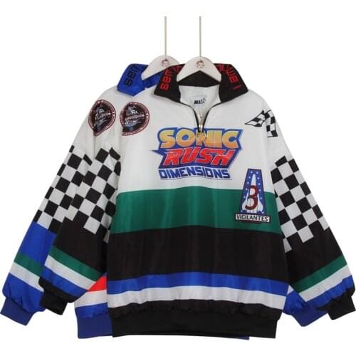 On sale summer women ladies loose Harajuku streetwear bomber thin jackte windbreaker punk boyfriend loose korean Racing overcoat