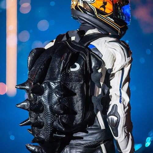 Ins super fire helmet backpack male and female students motorcycle school bag personality funny monster creative backpack