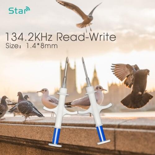 Mini Reader Animal Scanner Glass Tag + 2 pcs Veterinary Transponder Syringe1.4*8mm