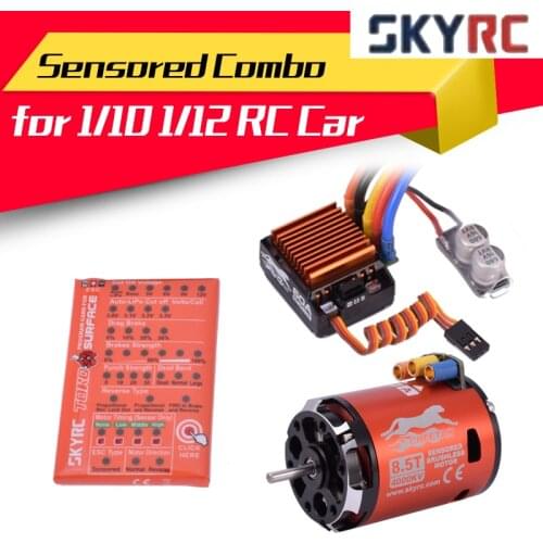 SkyRC Cheetah 1/10 60A Sensored ESC + Cheetah 8.5T 4000KV/ Brushless Motor Program Card Combo Power System for 1/10 1/12 RC Car