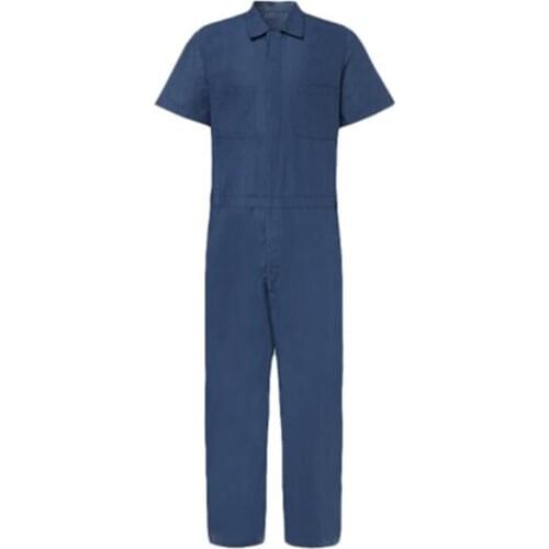 Mens Overalls Cargo Jumpsuit Street Style Solid Joggers Short Sleeve Rompers Men Zipper Vintage Harajuka Loose Long Pants