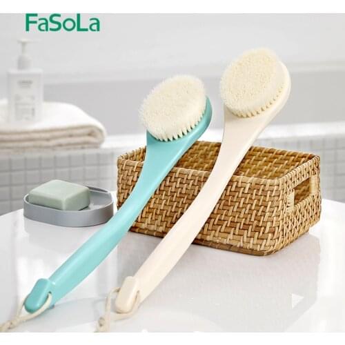 Japanese-style Bath Brush Long Handle Back Body Skin Cleaning Brushes Exfoliating Scrub Massager Bathroom Shower Back Spa Tool