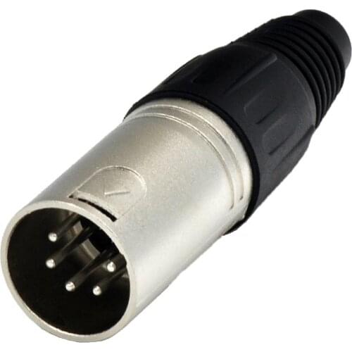 High quality 50pcs/lot NC5MX XLR 5-Pin Male Plug Cable Connector Nickel w/ Silver Contact