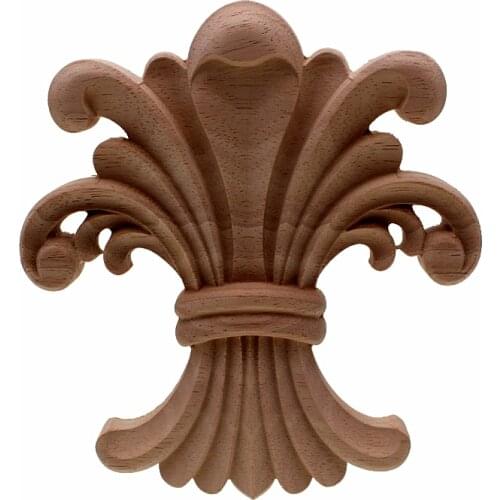 VZLX Wood Carved Applique Frame Onlay Furniture Decoration Accessories Unpainted DIY Vintage Home Decor Craft Wooden Letters