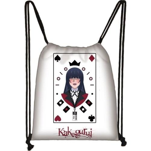 Japan Anime Compulsive Gambler Backpack Cartoon Jabami Yumeko Drawstring Bag For Teenagers Large Capability Schoolbag Gift