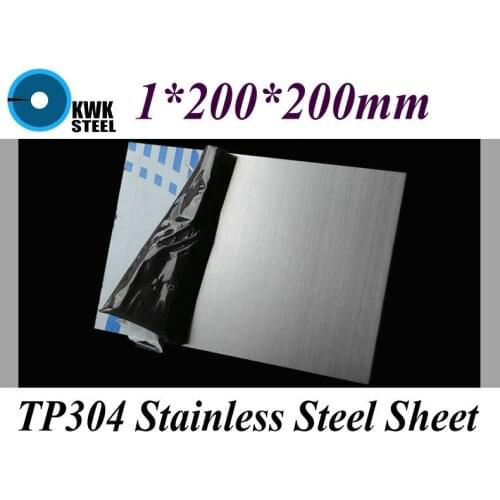1*200*200mm TP304 AISI304 Stainless Steel Sheet Brushed Stainless Steel Plate Drawbench Board DIY Material Free Shipping
