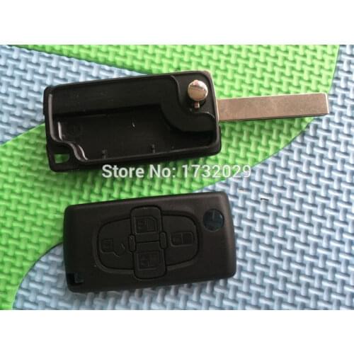 1Pcs New Replacement Key Shell For Citroen 4 Button Remote Case Blank With 407 HU83 Blade No Battery Place No Logo Auto Parts