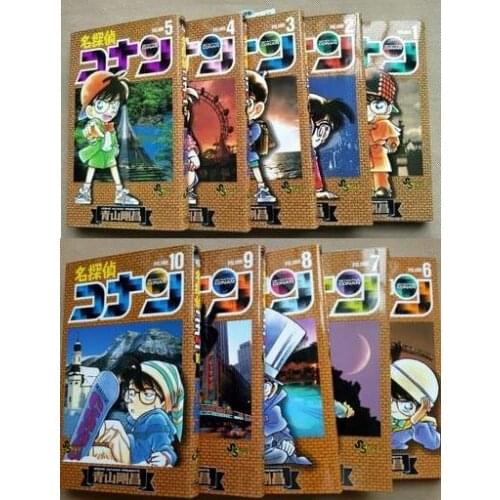 10 Books Vol.1-10 Mystery Detective Conan Comic Japan Kudo Shinichi Kids Logic Thinking Story Picture Japanese Manga Book Age 8