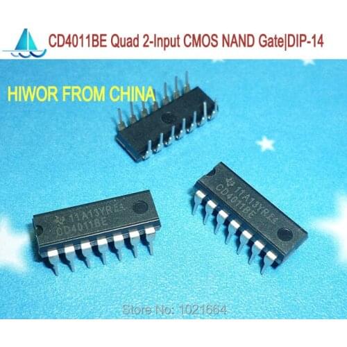 100pcs/lot CD4011BE CD4011 DIP-14 Quad 2 Input CMOS NAND Gate