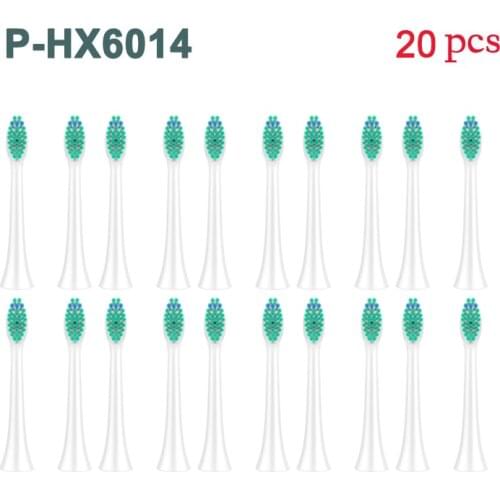 20pcs HX6014p Electric Toothbrush Heads Replacement Toothbrush Heads Brush Heads Suitable for Ph Soni care Flex Care Heads