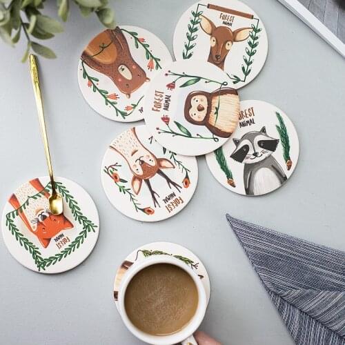 4pic animal water absorption coaster diatomaceous earth water absorption coaster insulation placemat