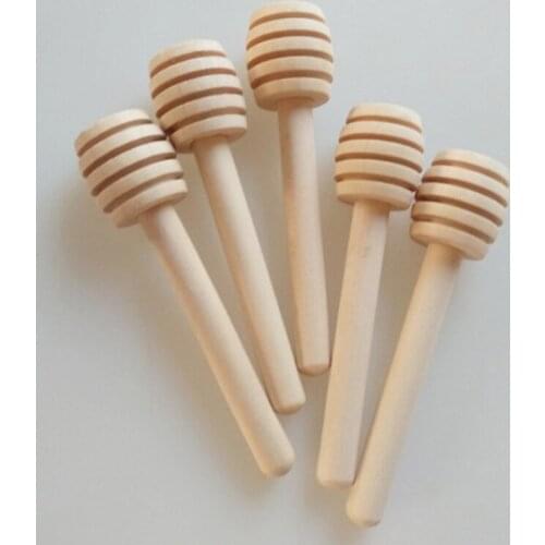 50pcs Convenient Mini Wood Honey Stick Spoon Stick Dipper Honey Stirring Bar Party Supplies FBE2