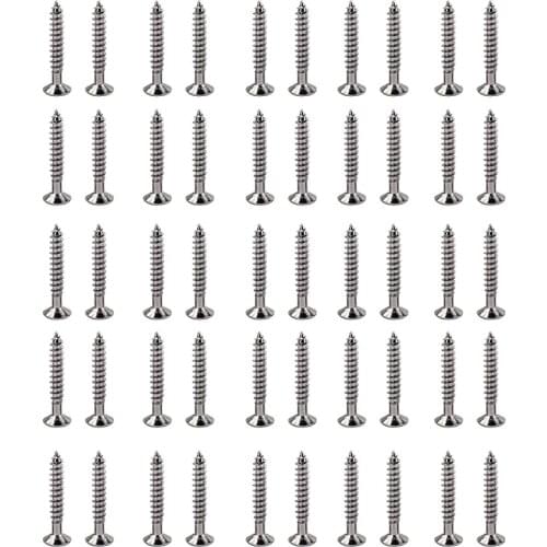50 Pack Nickel Tremolo Bridge Mounting Screws for Fender TL Style Guitar 3.5x25mm