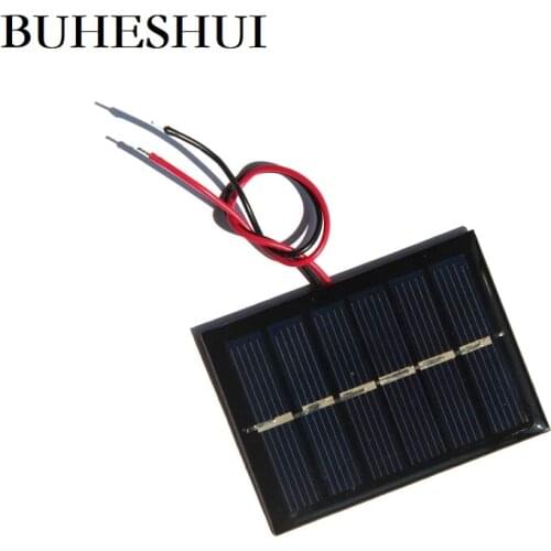 BUHESHUI 3V 100MA Solar Panel With Wire DIY Solar Panel Charger For 2.4V Battery Light Study Polycrystalline 65*48MM 100pcs