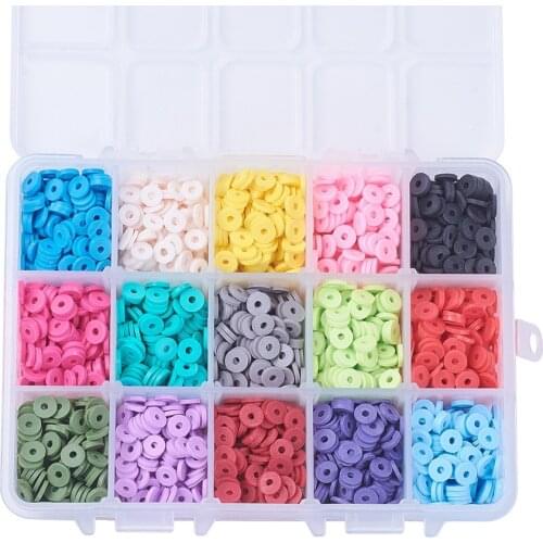 4/6/8mm Polymer Clay Beads 15 Color Round Spacer for Diy Handmade Jewelry Making Bracelet Accessories Boxed