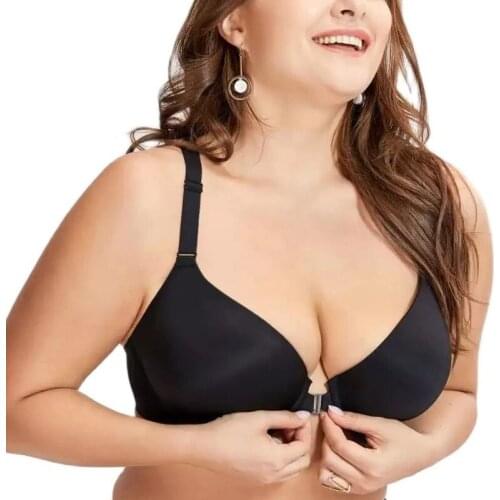Plus Size Bra Big Cup Comfortable For Big Breasted Women Wire Free Soft Solid Fashion Big Size Lingerie Underwear Bras Wholesale