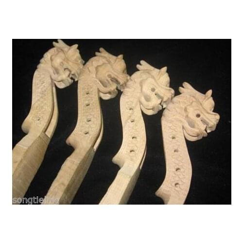 Violin part,4pcs hand carved white violin dragon head 4/4