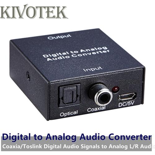 Digital To Analog Audio Converter Adapter,Coaxial/Toslink digital to 3.5mm analog RCA R/L audio For DVD Amplifier Free Shipping