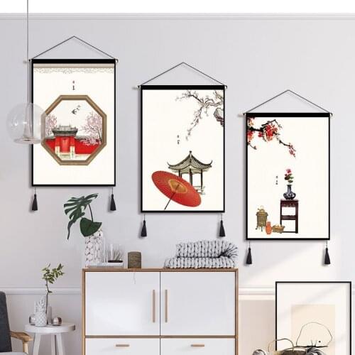 Chinese Style Decorative Painting for Living Room Wall Art Home Decor Hanging Painting Girl Bedroom Decoration Paintings Poster