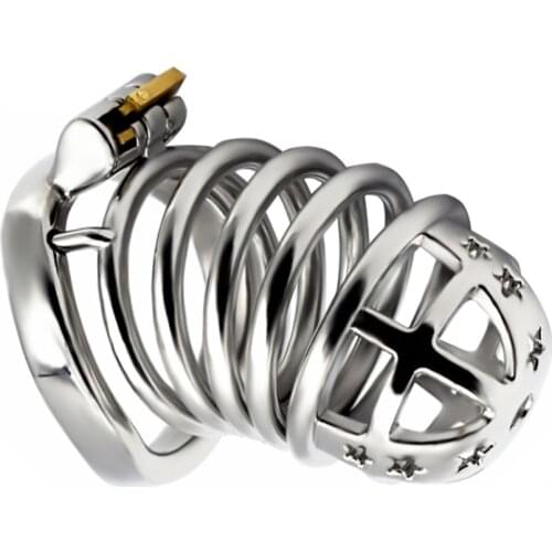 FAAK star shape chastity cage male stainless steel sm game flirting couple sex toys for men large long penis cock cage